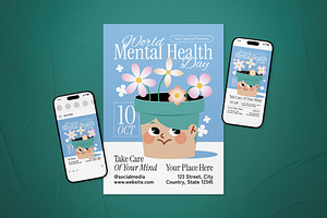 World Mental Health Day Flyer Set, a Flyer Template by The Good Store