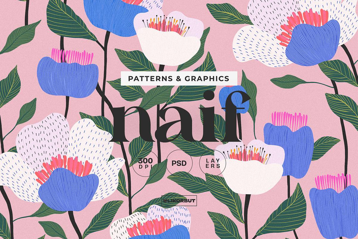 Naive Abstract Flower Market Pattern, a Pattern Graphic by likorbut (Photo 1 of 14)