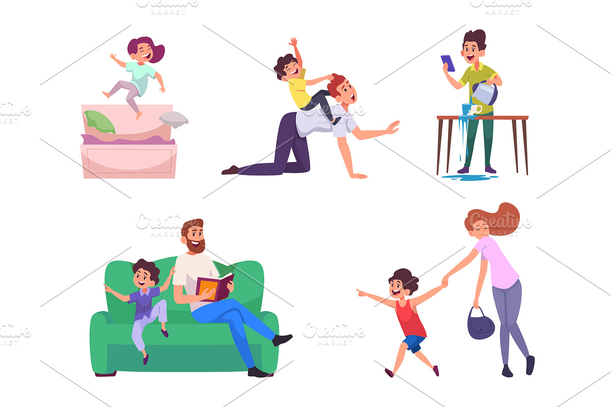 Kids hyperactive. Concept csenes, a Person Illustration by Onyx