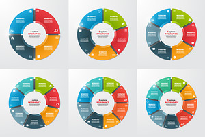 Set of pie chart templates