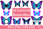 Layered Butterflies Bundle, an Object Graphic by Anastasia Feya (Thumbnail 1 of 10)