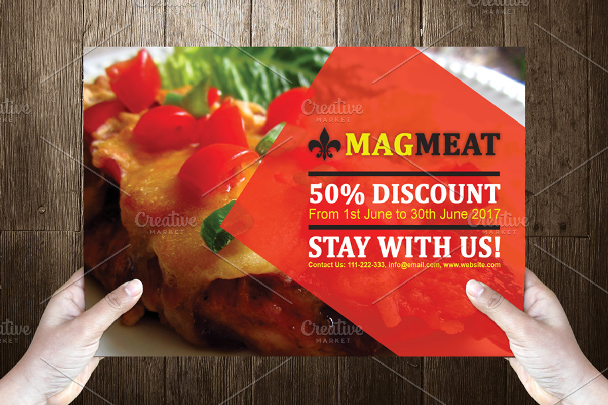 Meatti Post Card Template Design, a Card Template by Dueza.Com
