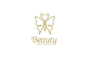 Butterfly Logo Beauty Luxury Elegant