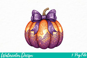 Halloween Pumpkin png Sublimation, an Illustration by Watercolor design (Thumbnail 1 of 3)