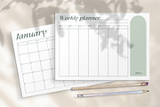 Green Calendar 2025 & Weekly Planner, a Stationery Template by Elena Dorosh (Thumbnail 2 of 5)