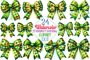 Watercolor St Patrick's Day Bow, an Illustration by DreamCafeArt