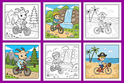 Little Riders Coloring Pages for Kid, a Decorative Illustration by Design Station (Thumbnail 4 of 4)
