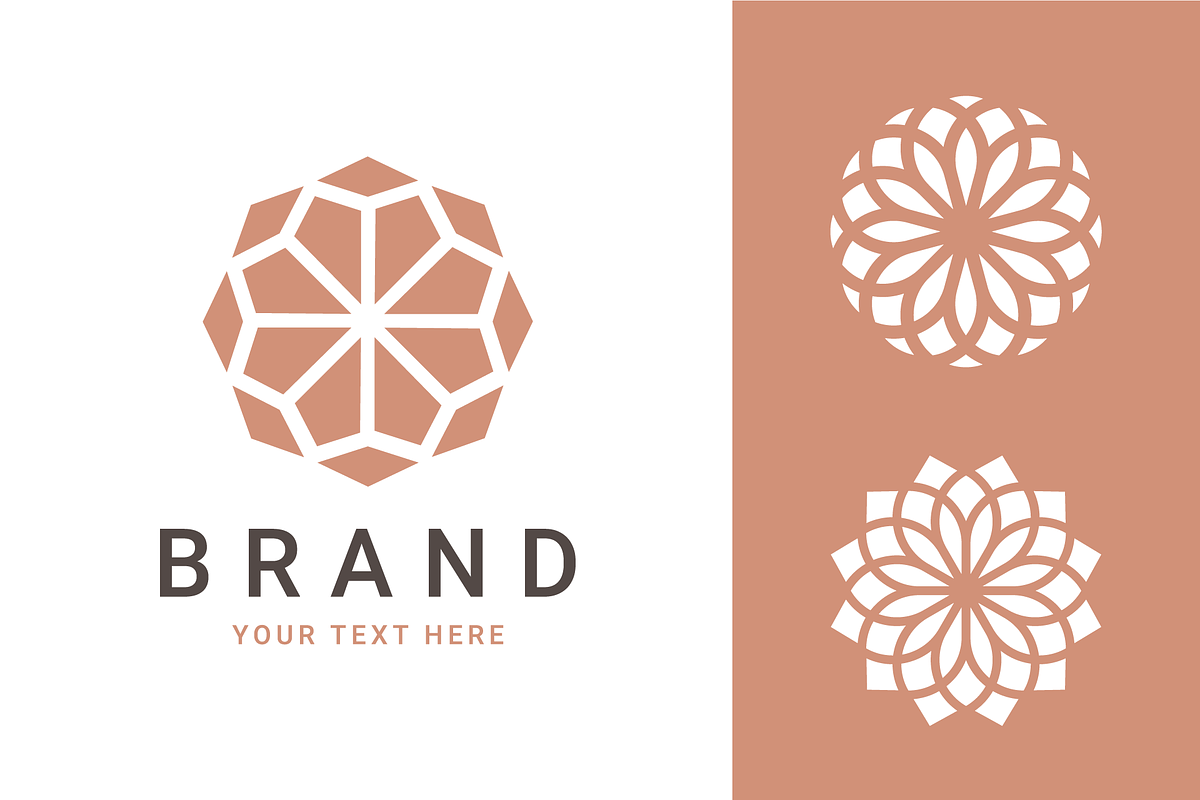 3x Geometric Flowers Logos, a Branding & Logo Template by Soufone (Photo 1 of 3)
