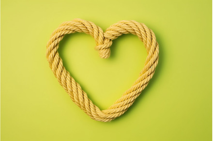 Heart made rope green background, a Nature Photo by Ylivdesign