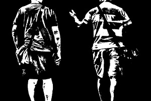 Two seniors men stencil style, a Photo by DanFLCreativo