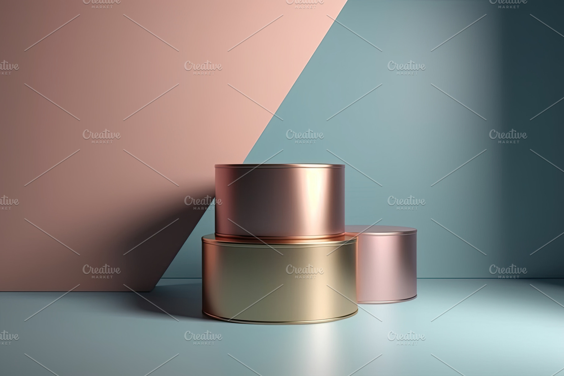 Stand for cosmetics presentation in pastel colors, a Photo by Dvoevnore photos