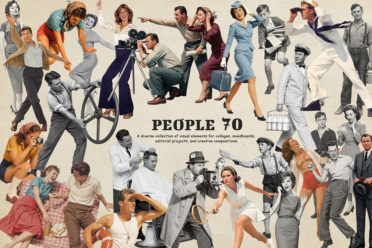 Vintage Collage Creator 400+ Assets, an Object Graphic by DreamoraArt (Photo 2 of 18)
