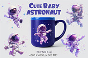 Cute baby astronaut 01. T-Shirt, PNG, an Animal Illustration by KENO Mascots (Thumbnail 4 of 10)