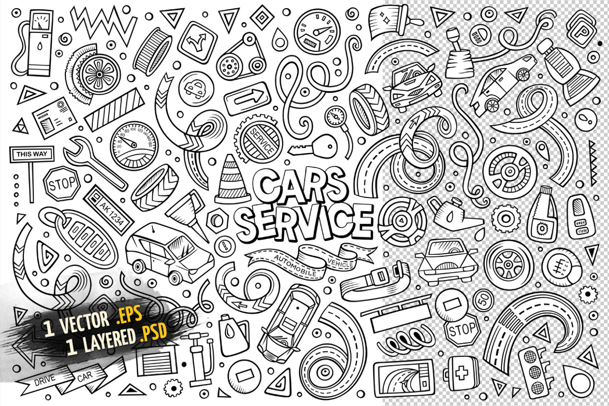 Cars Service Objects Set, an Object Graphic by BALABOLKA (Photo 3 of 4)