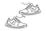 Athletic Running Shoes Line Art, an Object Illustration by Saba Vector (Thumbnail 1 of 3)