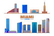 Miami Florida, US vector skyline, an Illustration by Sky and glass (Thumbnail 3 of 4)
