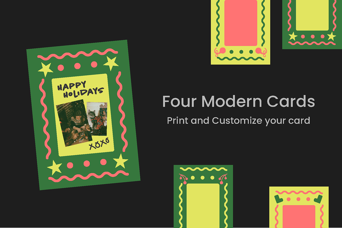 Modern Fun Christmas Holidays Cards, a Card Template by an-arketype studio. (Photo 1 of 4)