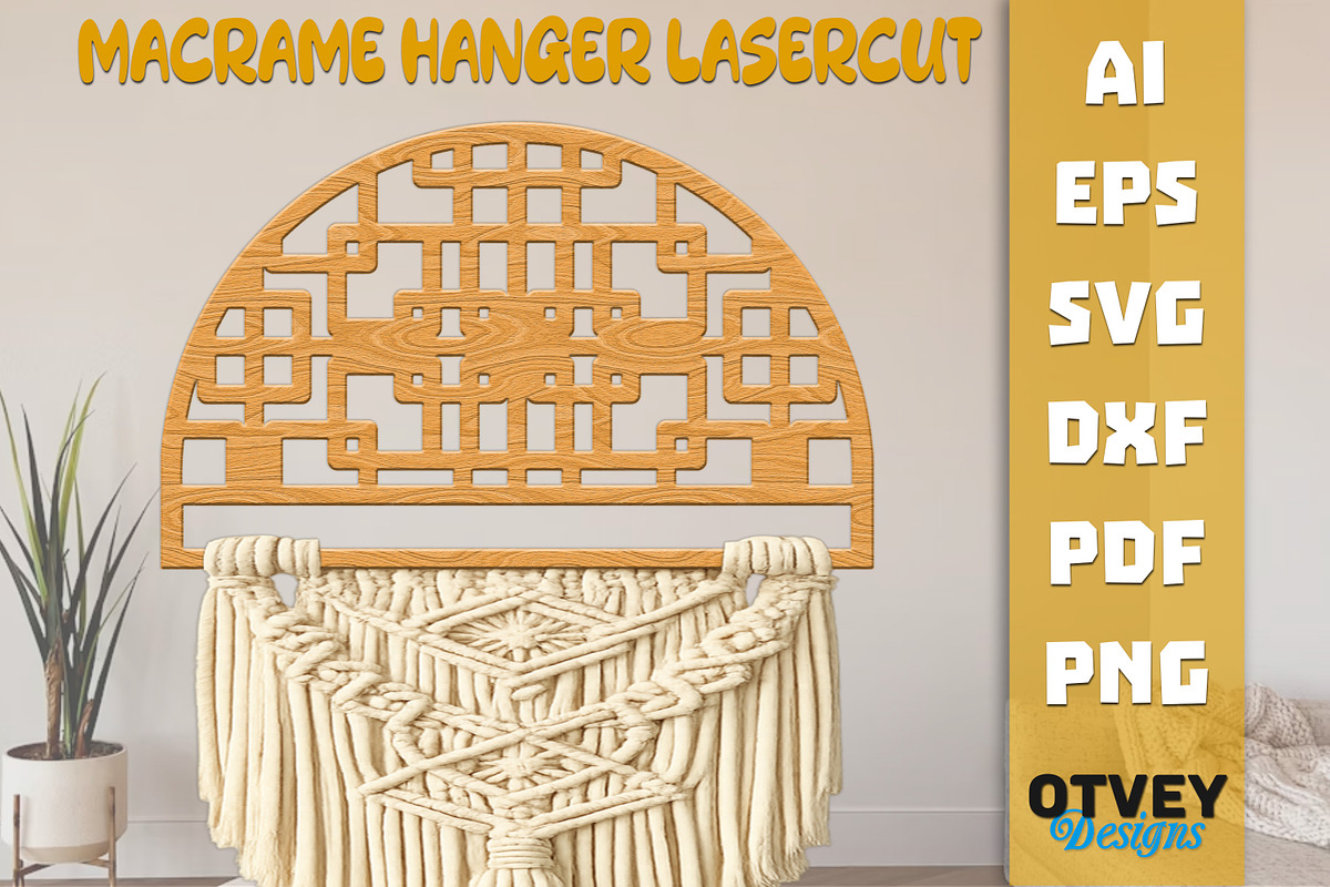 Rattan Macrame Hanger Lasercut, an Object Graphic by OTVEY DESIGN (Photo 3 of 13)