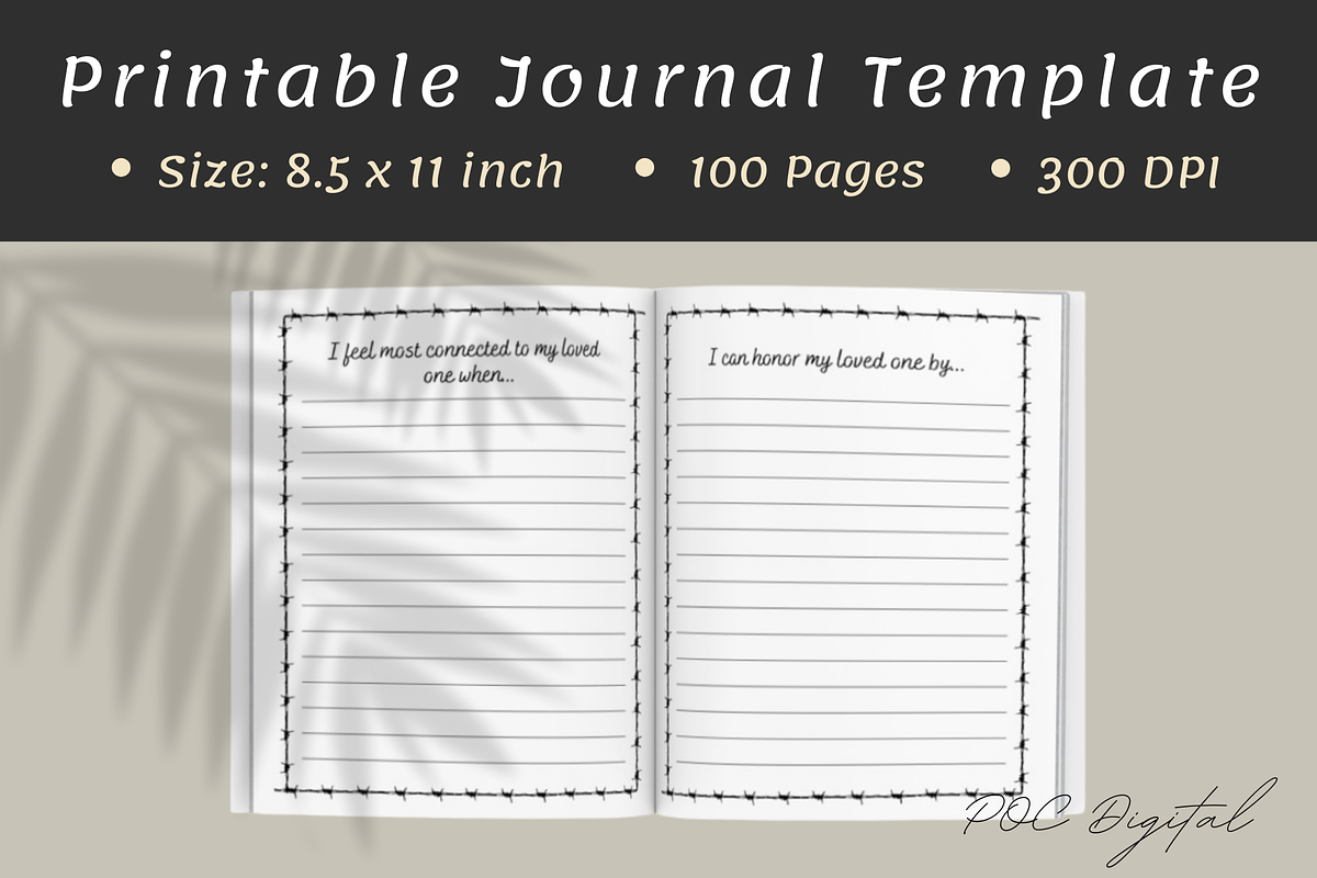 My Grief Journal with Prompts, a Stationery Template by POC Digital (Photo 2 of 5)