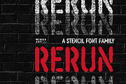 ReRun: A Stencil Font Family, a Font by Wingsart Studio (Thumbnail 1 of 9)