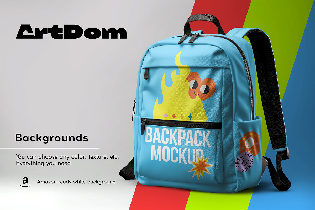 Backpack Mockup Set, a Wearable Device Mockup by ArtDom (Photo 2 of 5)