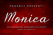 Monica Font, a Script Font by Ahmad Pkp Studio (Thumbnail 1 of 9)
