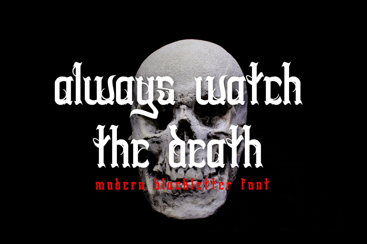 Swords Clover - Modern Blackletter, a Blackletter Font by Dhabee (Photo 7 of 15)