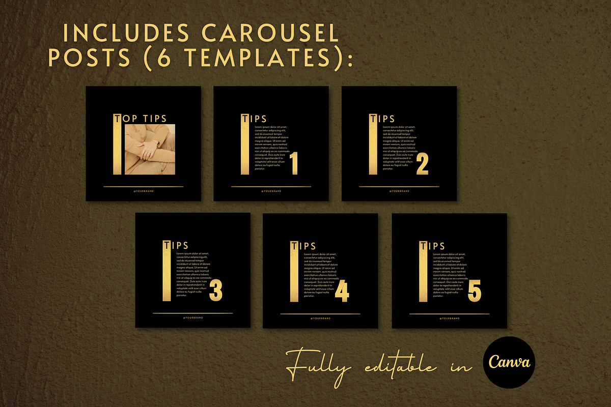 Black Gold Instagram Templates, a Social Media Template by Faytemplates (Photo 8 of 10)