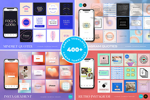 Unique Instagram Template BUNDLE, a Social Media Template by AndrewPixel