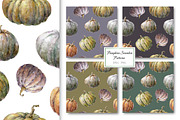 Watercolor Floral Pumpkin Clipart., a Decorative Illustration by VetaDesign (Thumbnail 8 of 10)
