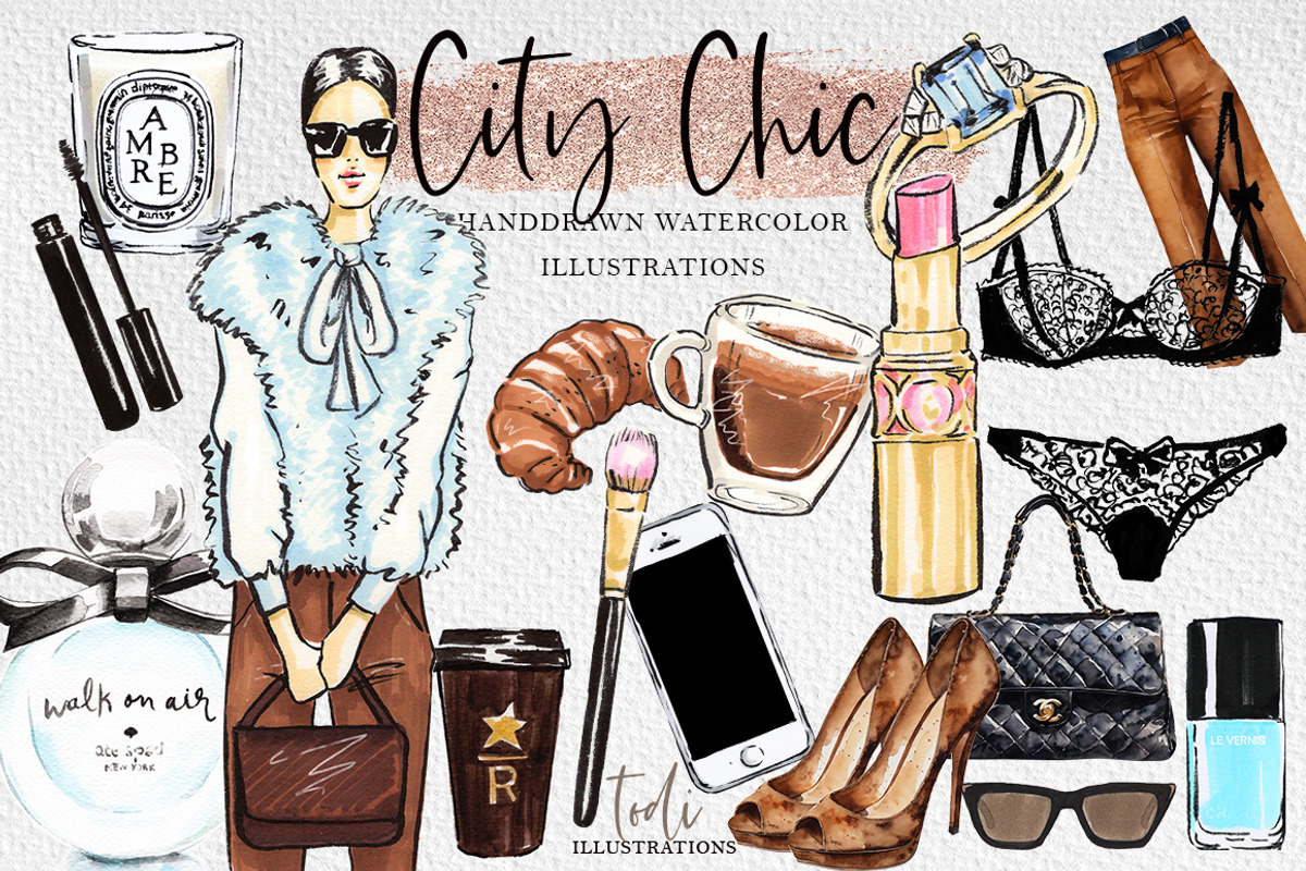 City Chic Clip Art Set, an Object Illustration by creativeDi (Photo 1 of 3)