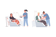 People donating blood set, a Healthcare Illustration by Good Studio (Thumbnail 2 of 3)