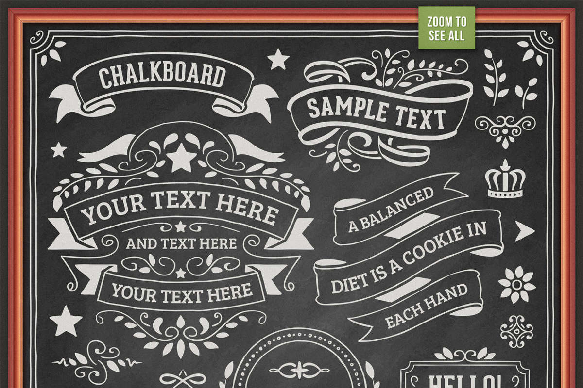 Chalkboard Design Elements, a Decorative Illustration by Mera Pixels (Photo 2 of 5)