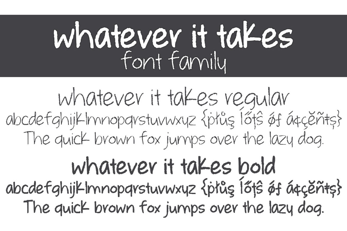 Whatever it Takes Font Family, a Script Font by Brittney Murphy Design (Photo 2 of 3)