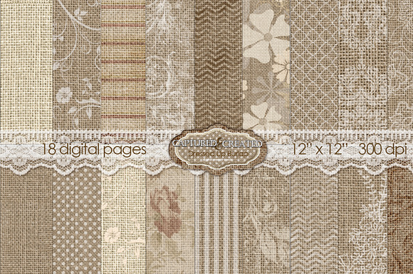 Dressed Up Burlap 18: Digital Paper preview 6