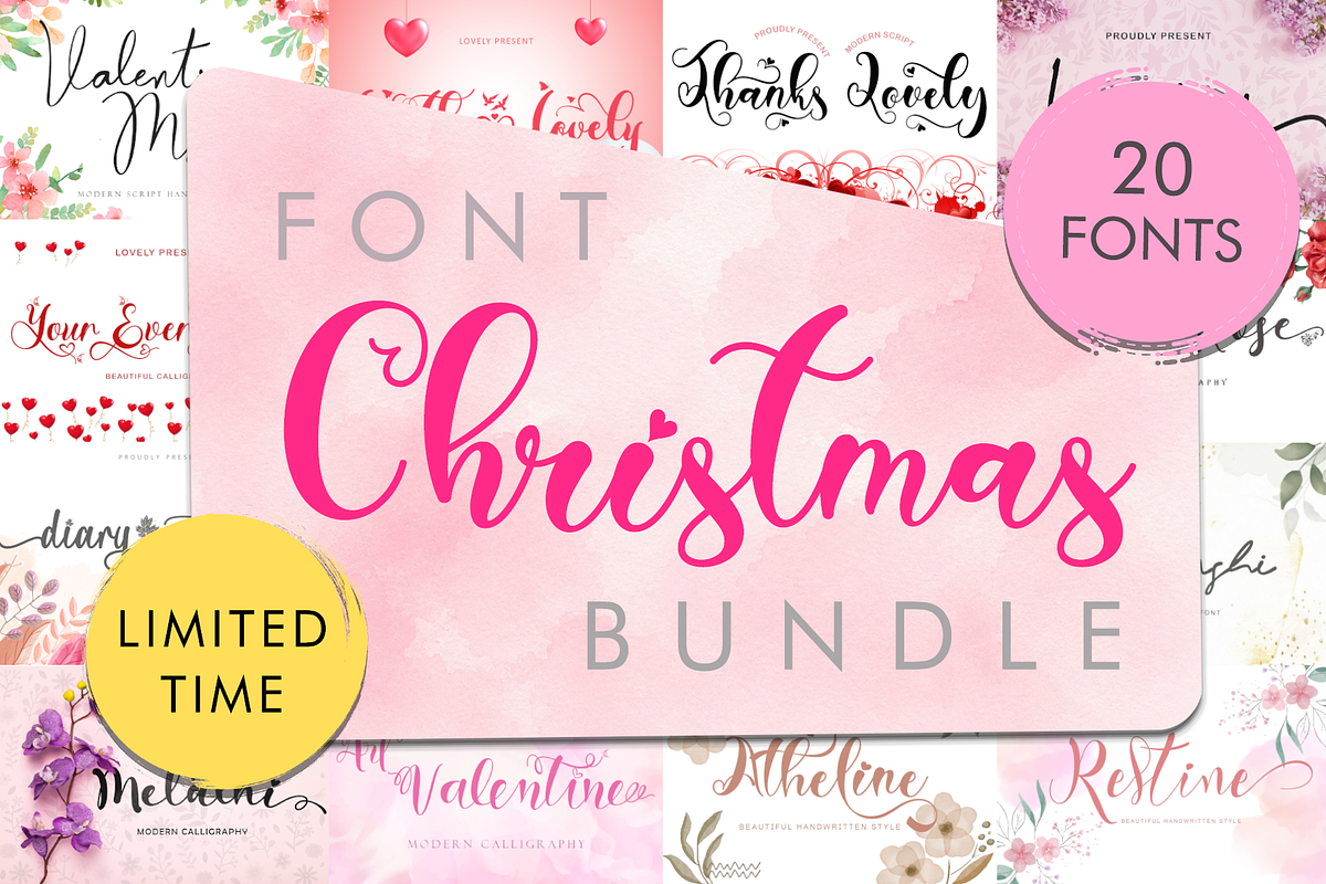 Christmas Font Bundle, a Handwritten Font by Yoga Letter (Photo 1 of 8)