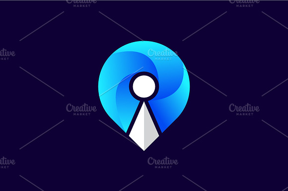 Location pin logo design. gps, pen preview 2