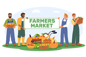 Farmers local market. Farm, a Food Illustration by Vectorbuum