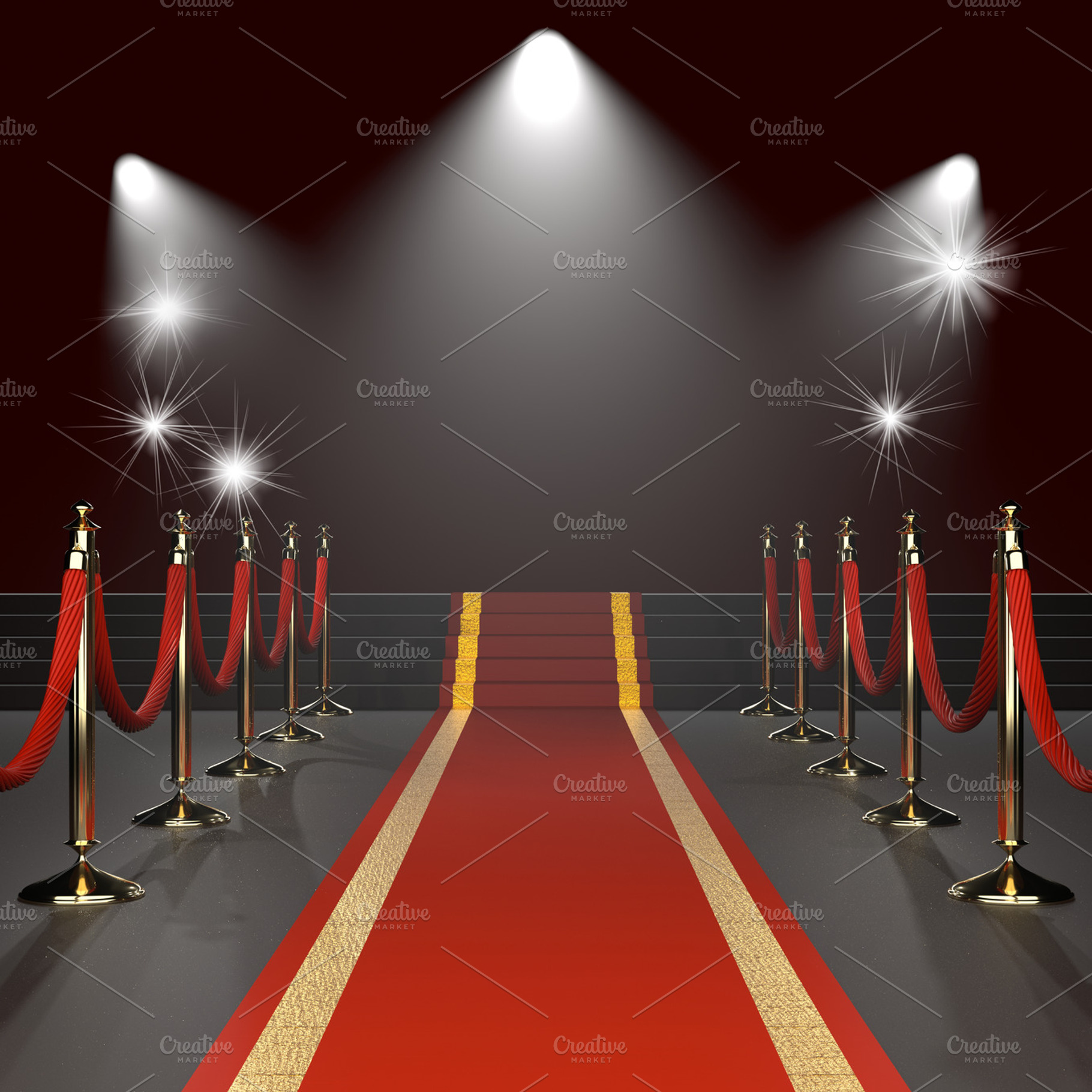 Red carpet with red ropes, a Beauty & Fashion Photo by Pakete Art