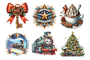 Christmas Polar Express Clipart PNG, an Illustration by SinaCreation (Thumbnail 3 of 7)