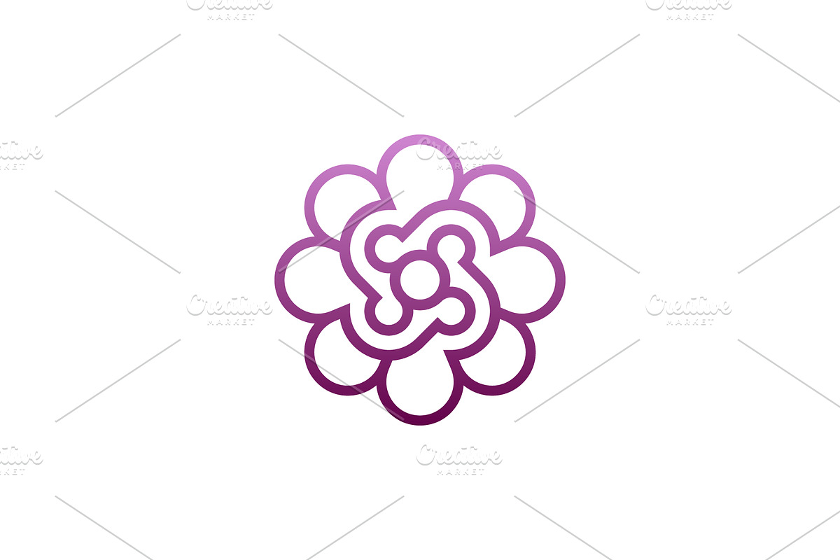 flower community people outline logo, a Branding & Logo Template by Rasagama Studio