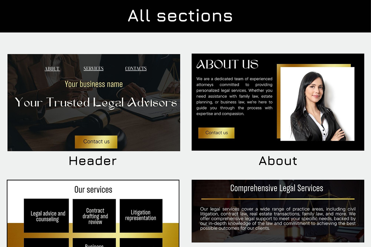 lawyer kanding page Canva, a Landing Page Template by Amiraliya (Photo 3 of 8)