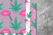 Vector cannabis set of patterns, a Pattern Graphic by lenavetka87 (Thumbnail 1 of 4)