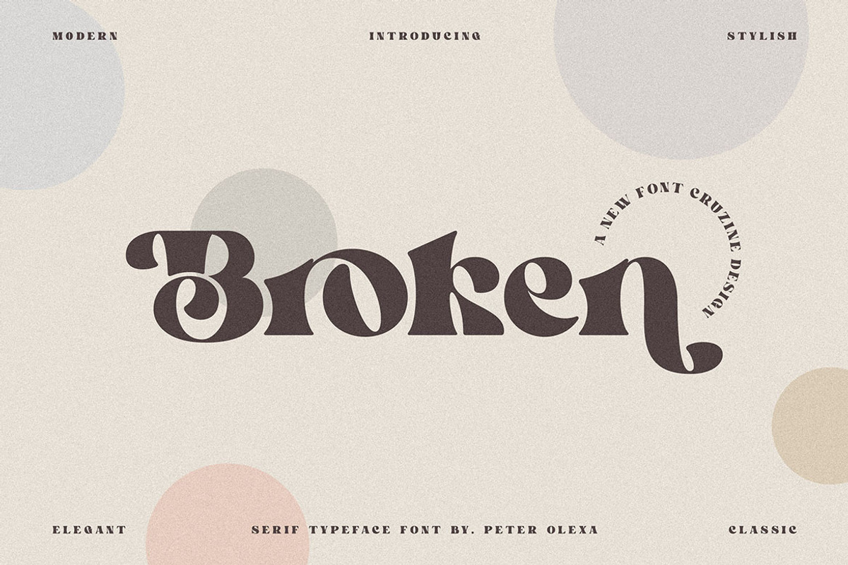 Broken - Bold Serif Font, a Serif Font by Cruzine (Photo 1 of 11)