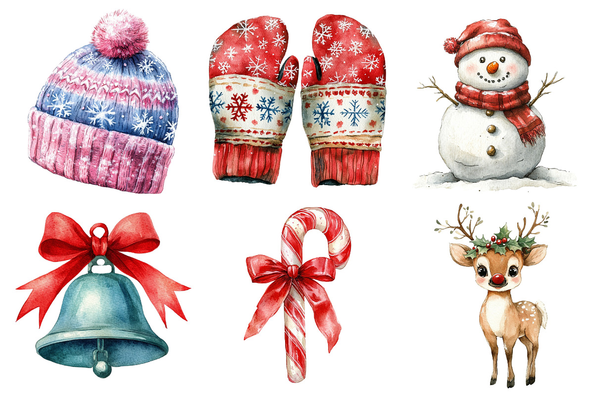 Cute Christmas Clipart Bundle, an Illustration by Daily.Designs (Photo 4 of 5)