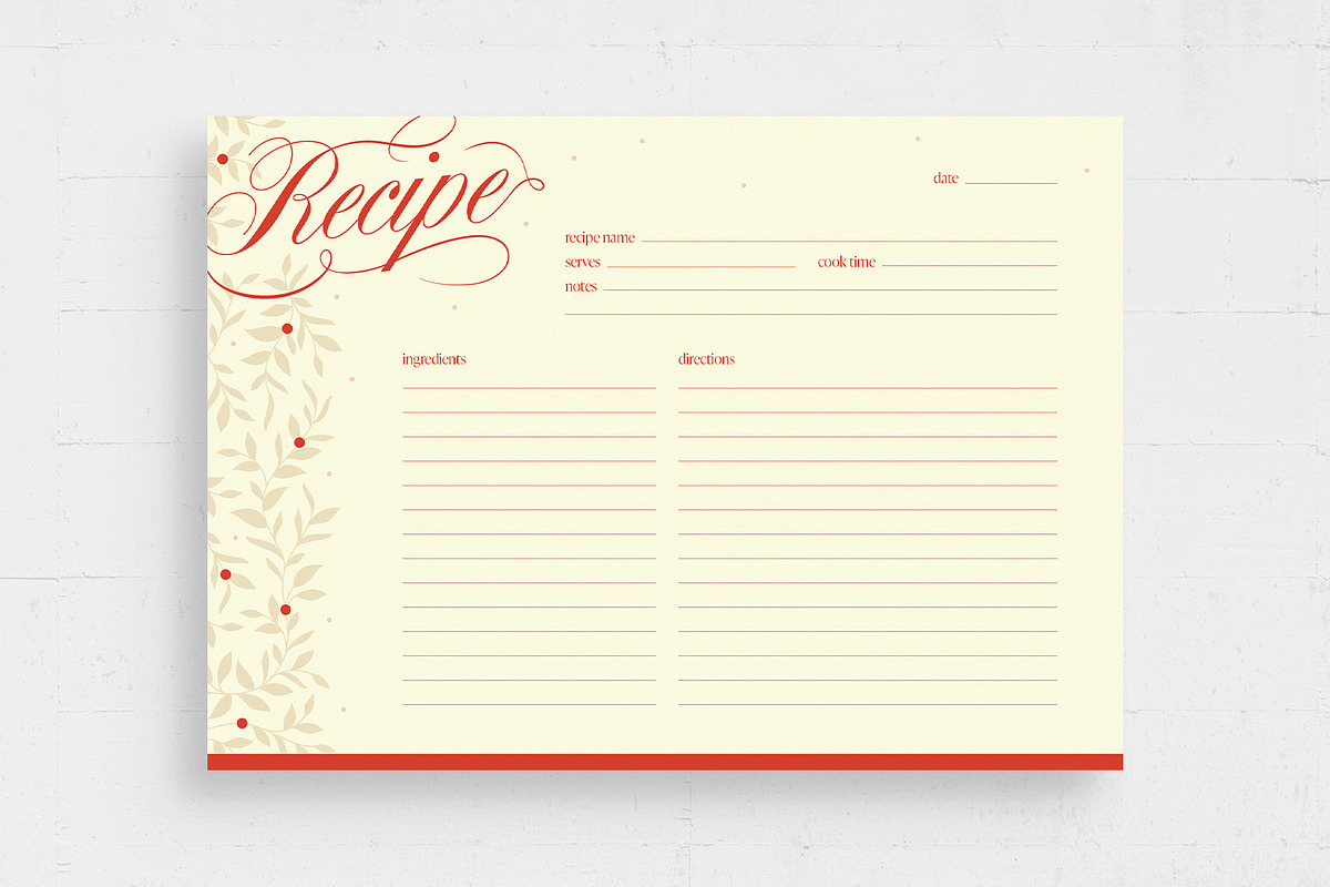 Christmas Recipe Card Template, a Card Template by BrandPacks (Photo 3 of 5)
