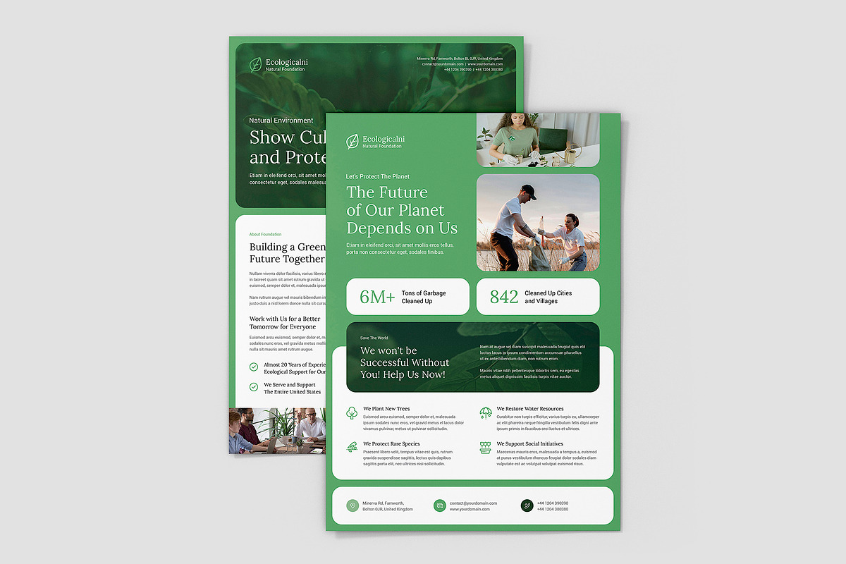 Ecology Foundation Flyer Template, a Flyer Template by artbart (Photo 3 of 9)