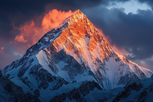 Majestic peak illuminated at sunset, a Photo by Beautiful things