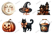 VIntage Halloween Stickers Bundle, a Graphic by designcity5 (Thumbnail 3 of 5)