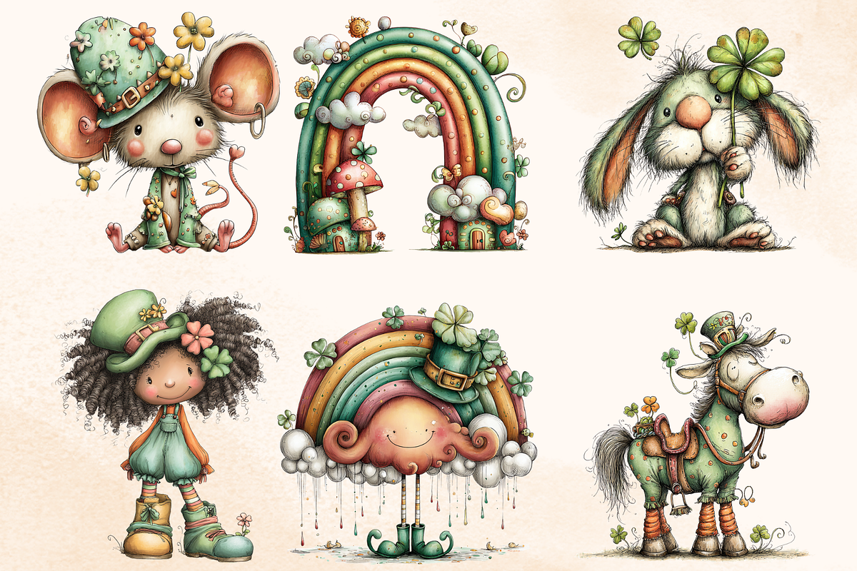Whimsical St Patrick Day Elements, a Seasonal Illustration by GiraffeCreative (Photo 7 of 19)
